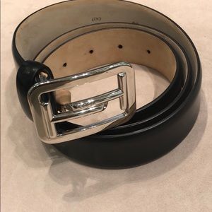 Tods men’s leather black dress belt.
